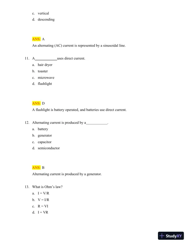 Test Bank for Radiologic Science for Technologists: Physics, Biology, and Protection, 12th Edition (Chapters 1-40) - Page 20 preview image