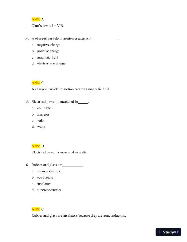 Test Bank for Radiologic Science for Technologists: Physics, Biology, and Protection, 12th Edition (Chapters 1-40) - Page 21 preview image