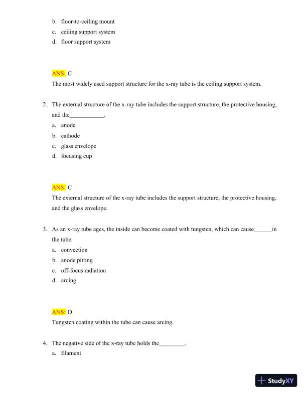 Test Bank for Radiologic Science for Technologists: Physics, Biology, and Protection, 12th Edition (Chapters 1-40) - Page 30 preview image