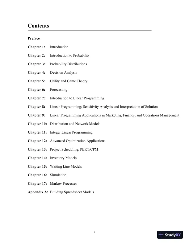 Solution Manual For Quantitative Methods For Business, 13th Edition - Page 3 preview image