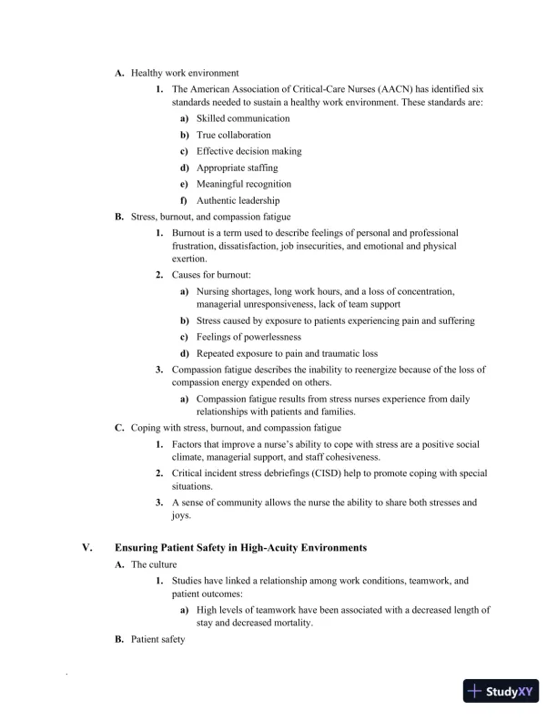 Class Notes for High-Acuity Nursing, 7th Edition - Page 7 preview image