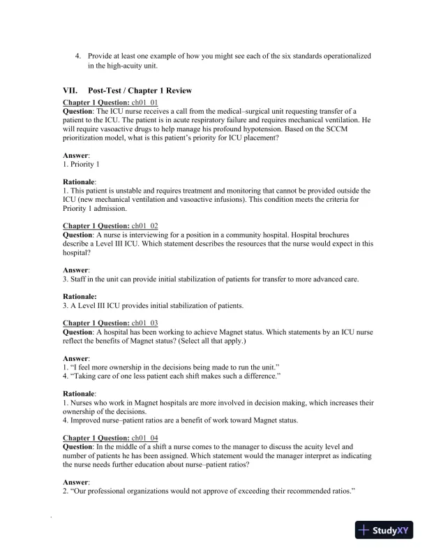 Class Notes for High-Acuity Nursing, 7th Edition - Page 9 preview image