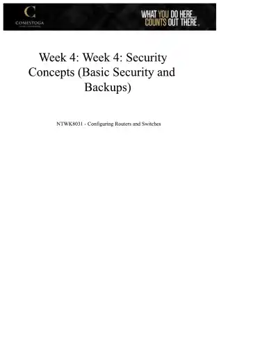 Week 4 Security Concepts CCNA - Page 1 preview image