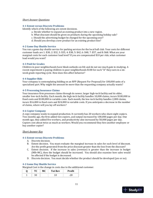 Managerial Economics, 3rd Edition Solution Manual - Page 14 preview image