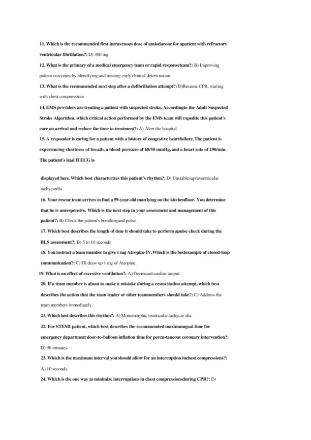 ACLS Final Test Questions - Page 2 preview image