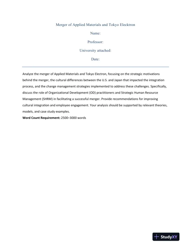 Merger of Applied Materials and Tokyo Elecktron - Page 1 preview image