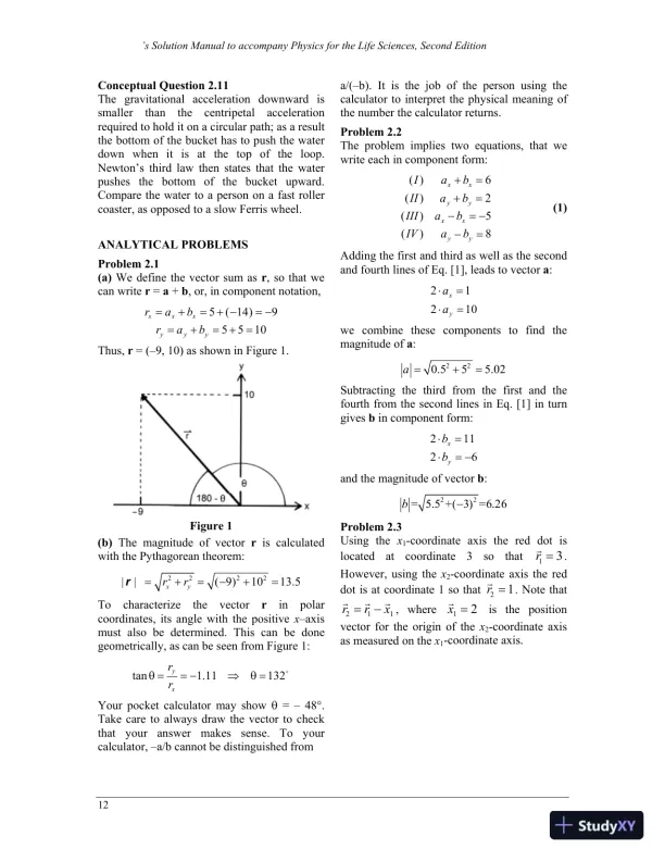 Physics For The Life Sciences , 2nd UK Ed. Edition Solution Manual - Page 13 preview image