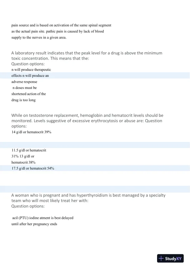 2024-2025 MN553 Advanced Pharmacology Final Exam with Answers (94 Solved Questions) - Page 8 preview image