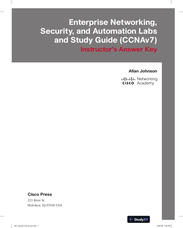 Solution Manual for Enterprise Networking, Security, and Automation Labs and Study Guide (CCNAv7) - Page 1 preview image