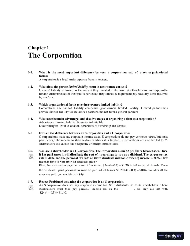 Corporate Finance, Global Second Edition Solution Manual - Page 4 preview image