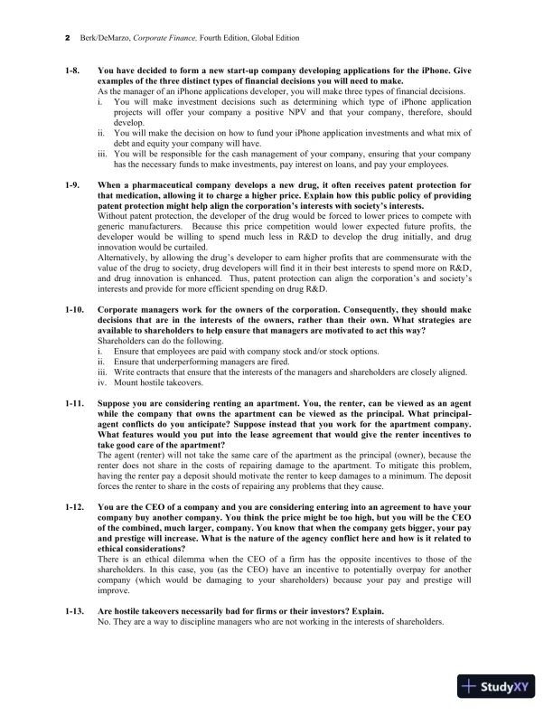 Corporate Finance, Global Second Edition Solution Manual - Page 5 preview image