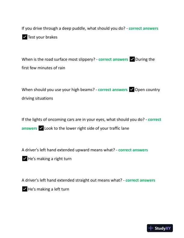 2023 NJ License DMV Permit Test With Answers (150 Solved Questions) - Page 10 preview image