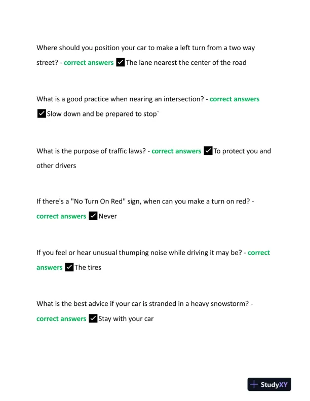 2023 NJ License DMV Permit Test With Answers (150 Solved Questions) - Page 5 preview image
