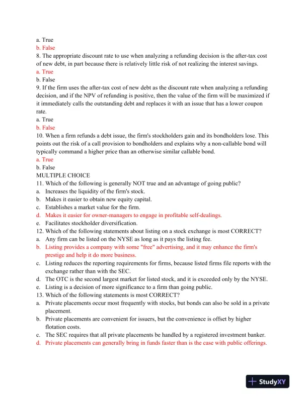 Strayer FIN540 Week 5 Midterm Exam - Page 3 preview image