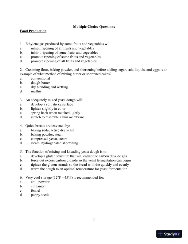 Food for Fifty, 14th Edition Test Bank - Page 15 preview image