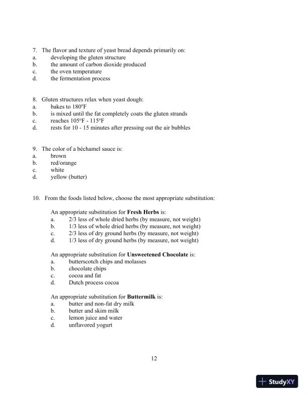 Food for Fifty, 14th Edition Test Bank - Page 16 preview image