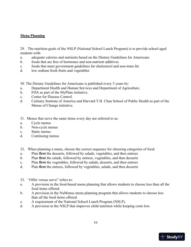 Food for Fifty, 14th Edition Test Bank - Page 20 preview image