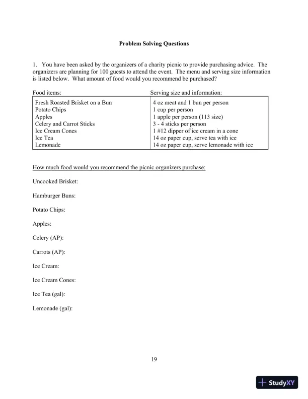 Food for Fifty, 14th Edition Test Bank - Page 23 preview image