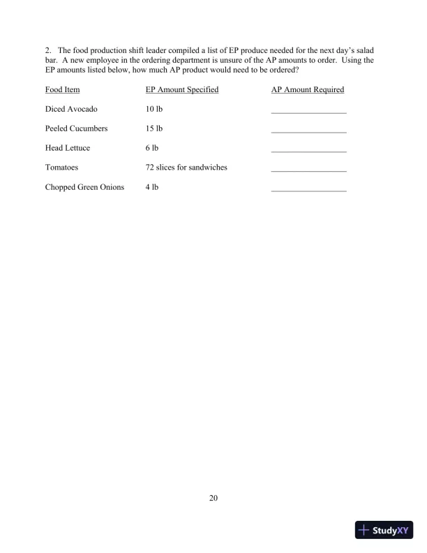 Food for Fifty, 14th Edition Test Bank - Page 24 preview image