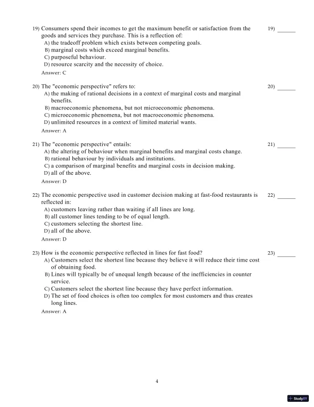 Test Bank for Microeconomics, 21st Edition - Page 25 preview image