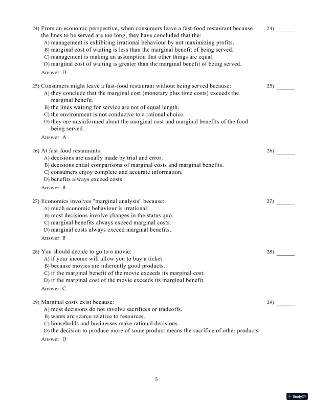 Test Bank for Microeconomics, 21st Edition - Page 26 preview image