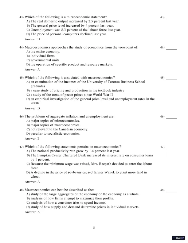 Test Bank for Microeconomics, 21st Edition - Page 29 preview image