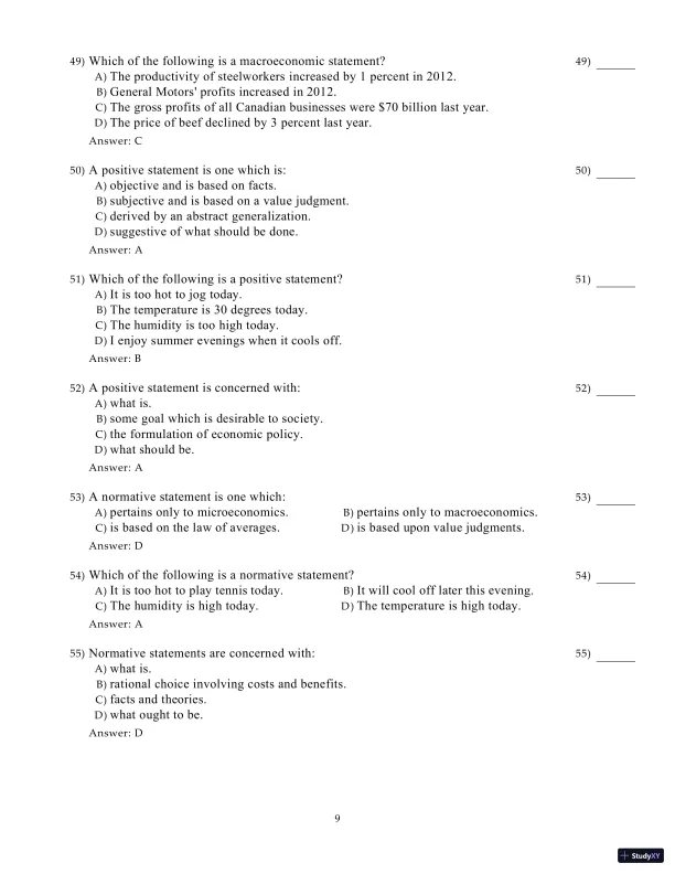 Test Bank for Microeconomics, 21st Edition - Page 30 preview image