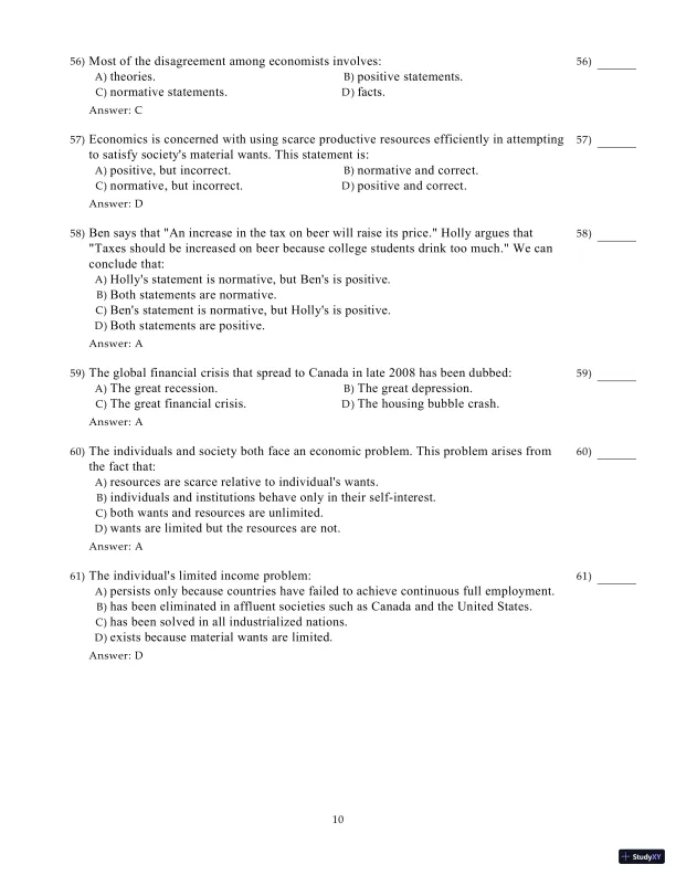 Test Bank for Microeconomics, 21st Edition - Page 31 preview image