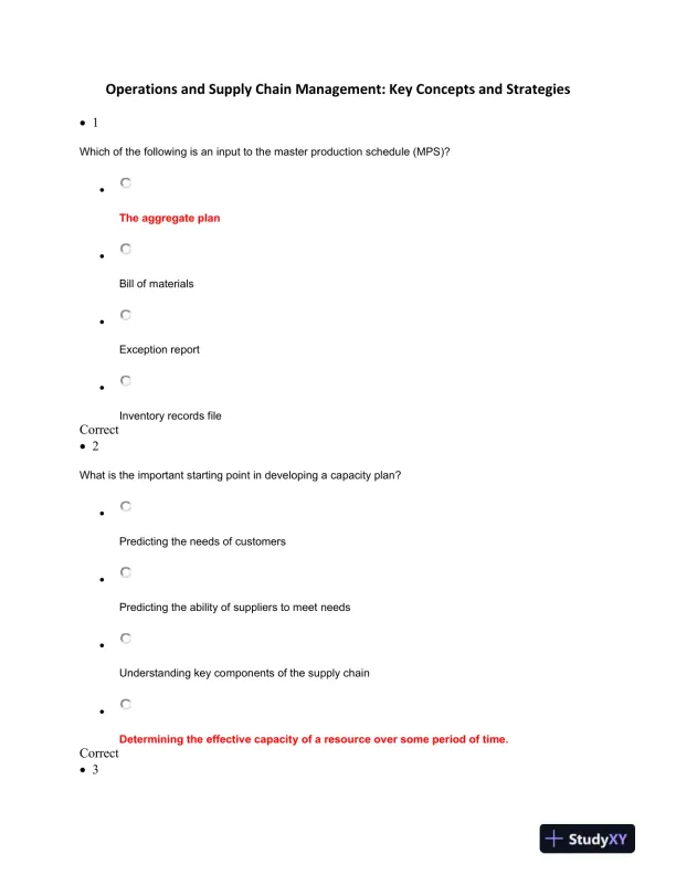 Operations and Supply Chain Management: Key Concepts and Strategies - Page 1 preview image
