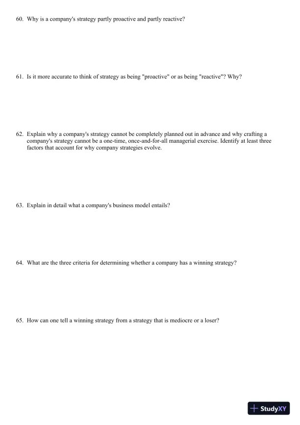 Crafting and Executing Strategy: Concepts and Readings, 19th Edition Test Bank - Page 12 preview image