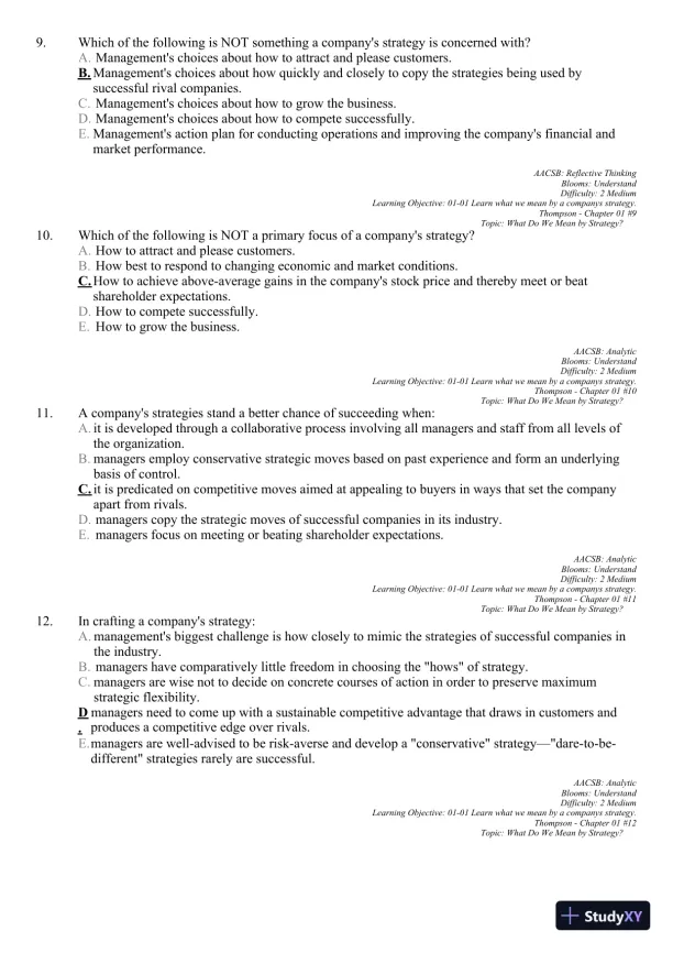 Crafting and Executing Strategy: Concepts and Readings, 19th Edition Test Bank - Page 16 preview image