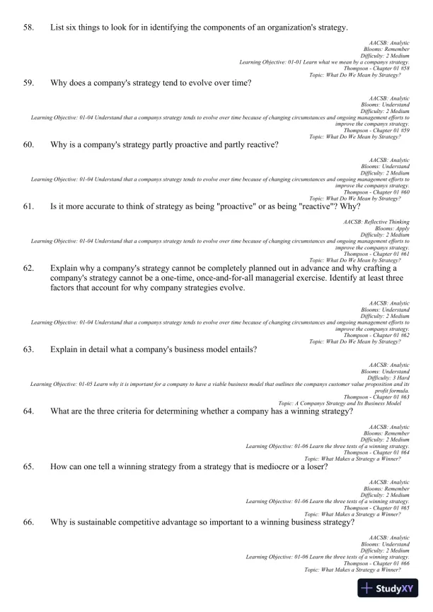 Crafting and Executing Strategy: Concepts and Readings, 19th Edition Test Bank - Page 28 preview image