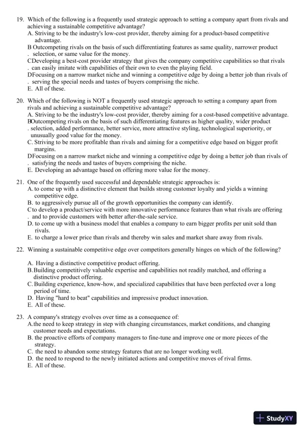Crafting and Executing Strategy: Concepts and Readings, 19th Edition Test Bank - Page 5 preview image