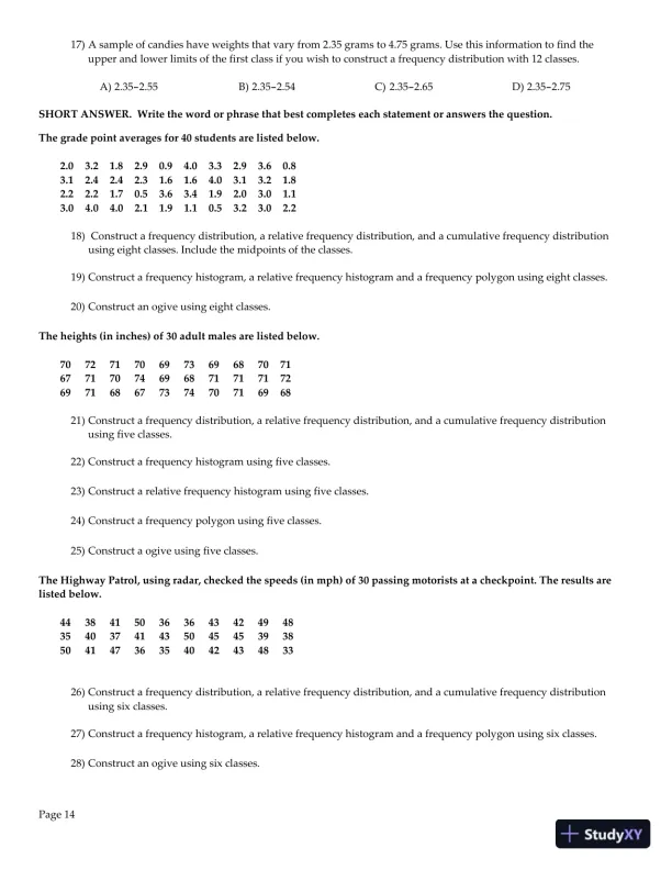 Elementary Statistics: Picturing the World, 7th Edition Test Bank - Page 15 preview image
