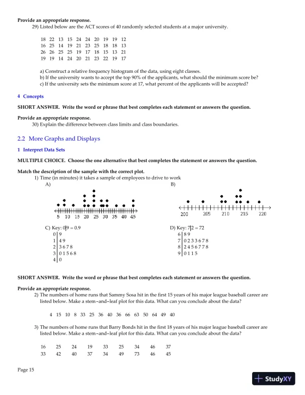 Elementary Statistics: Picturing the World, 7th Edition Test Bank - Page 16 preview image