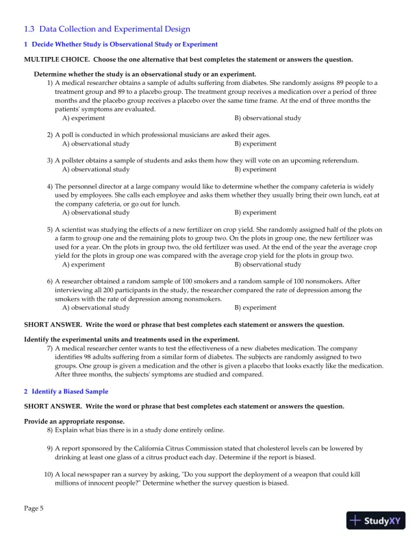 Elementary Statistics: Picturing the World, 7th Edition Test Bank - Page 6 preview image