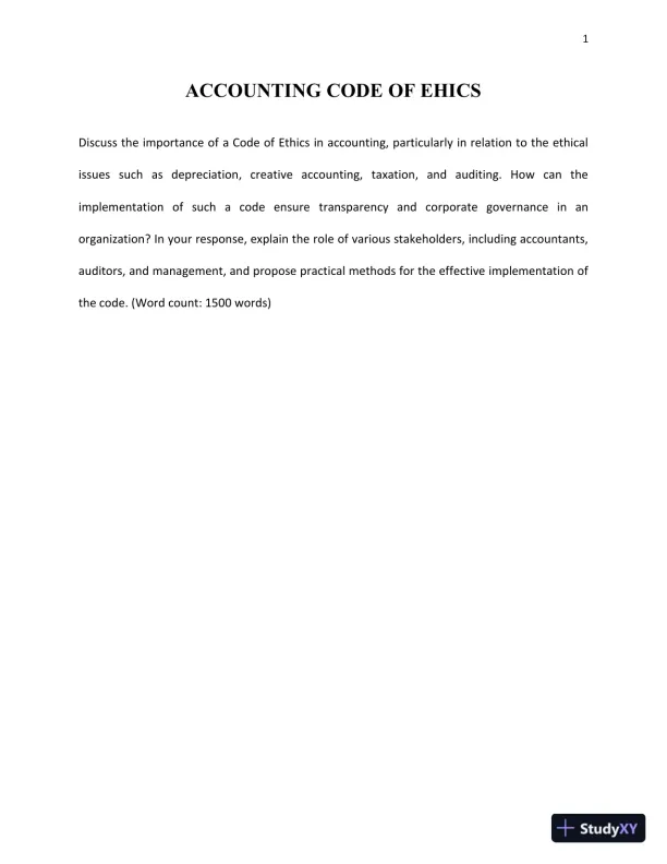 ACCOUNTING CODE OF ETHICS - Page 1 preview image