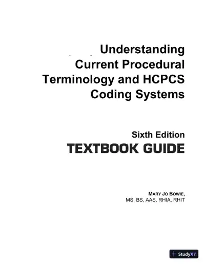 Solution Manual for Understanding Current Procedural Terminology and HCPCS Coding Systems, 6th Edition - Page 1 preview image