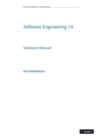 Solution Manual For Software Engineering, 10th Edition - Page 1 preview image
