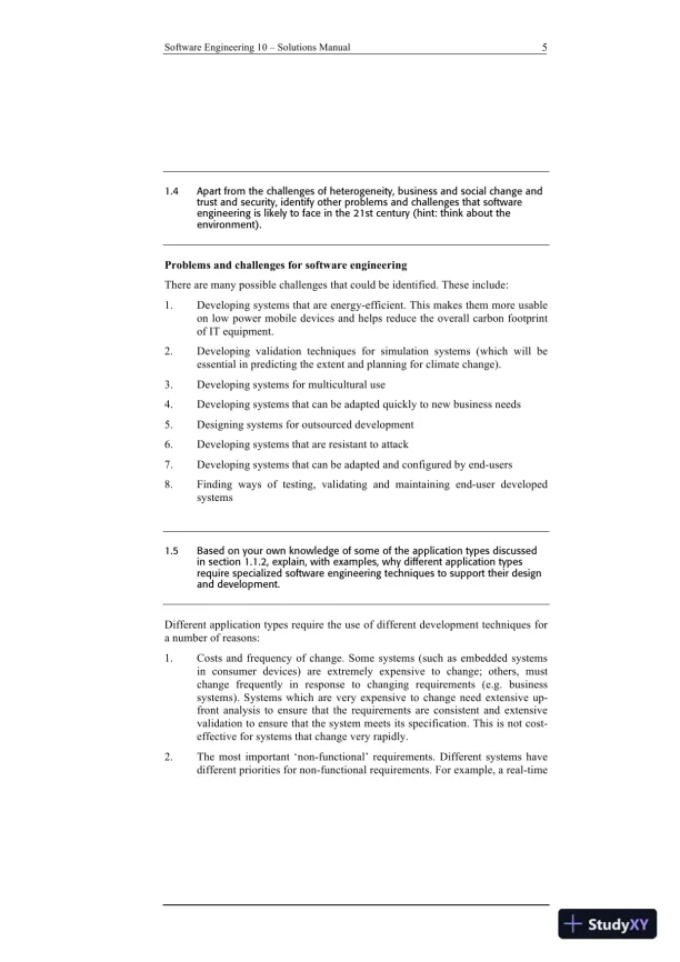 Solution Manual For Software Engineering, 10th Edition - Page 5 preview image