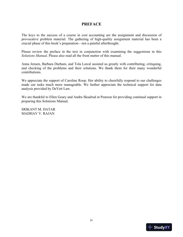 Solution Manual For Cost Accounting, 15th Edition - Page 4 preview image