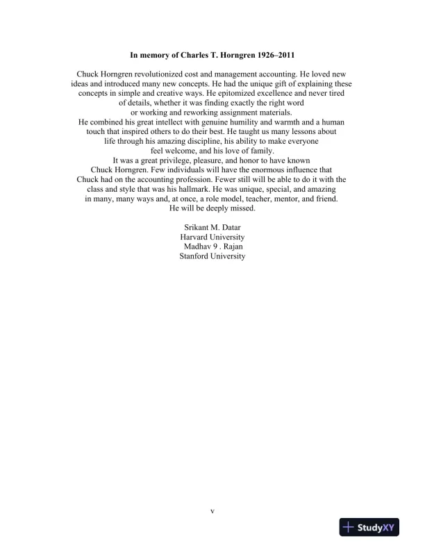 Solution Manual For Cost Accounting, 15th Edition - Page 5 preview image