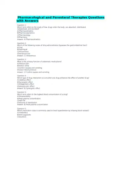 Pharmacological and Parenteral Therapies - Page 1 preview image