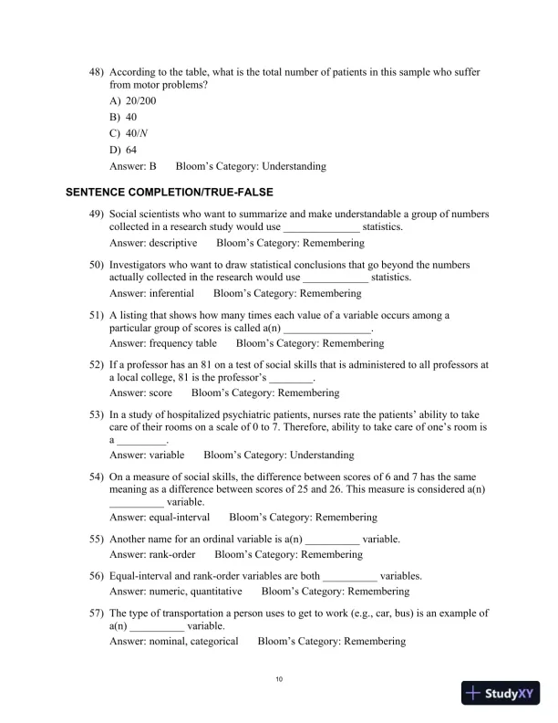Test Bank for Statistics For The Behavioral And Social Sciences, 6th Edition - Page 14 preview image