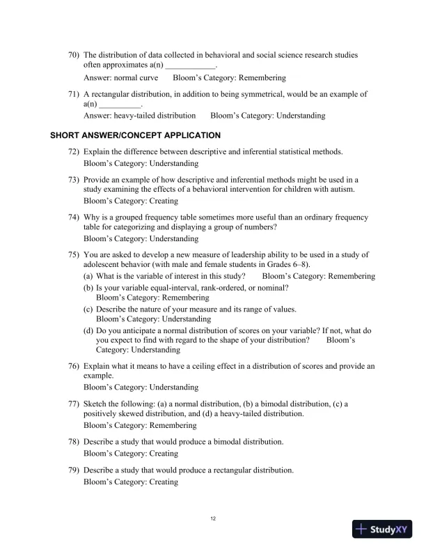 Test Bank for Statistics For The Behavioral And Social Sciences, 6th Edition - Page 16 preview image