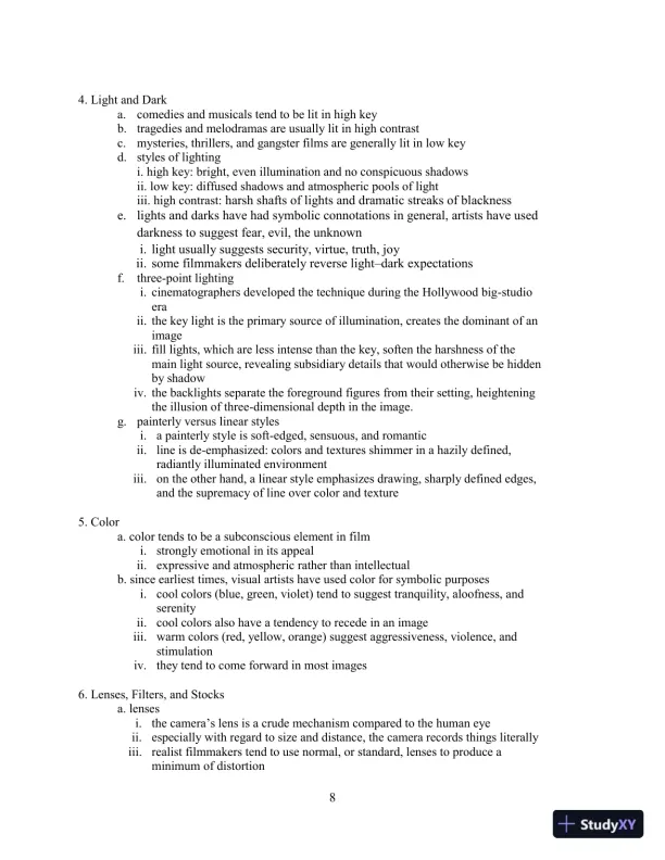 Class Notes for Understanding Movies, 14th Edition - Page 13 preview image