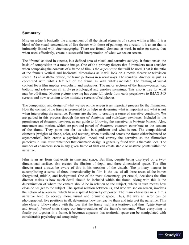 Class Notes for Understanding Movies, 14th Edition - Page 26 preview image