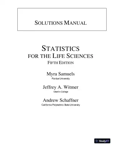Solution Manual for Statistics for the Life Sciences, 5th Edition - Page 1 preview image