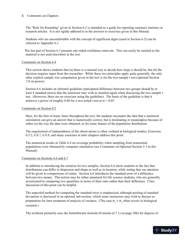 Solution Manual for Statistics for the Life Sciences, 5th Edition - Page 11 preview image