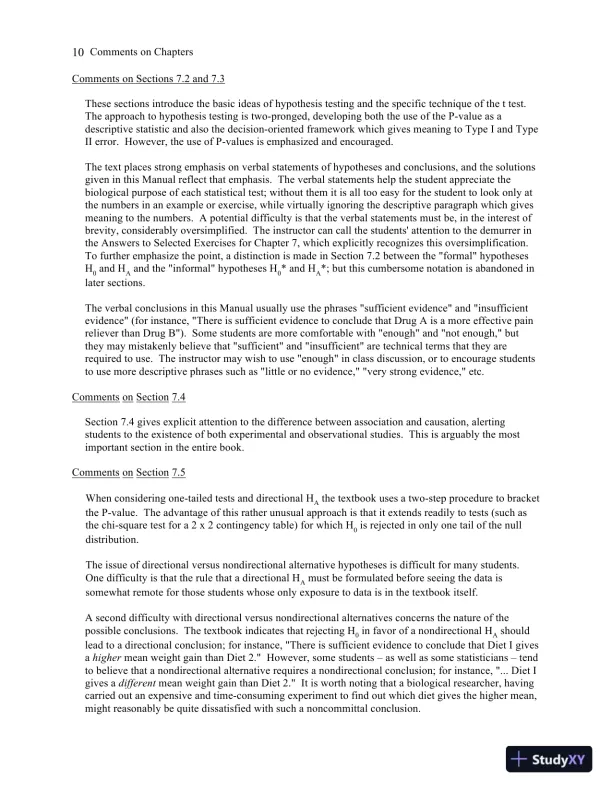 Solution Manual for Statistics for the Life Sciences, 5th Edition - Page 13 preview image
